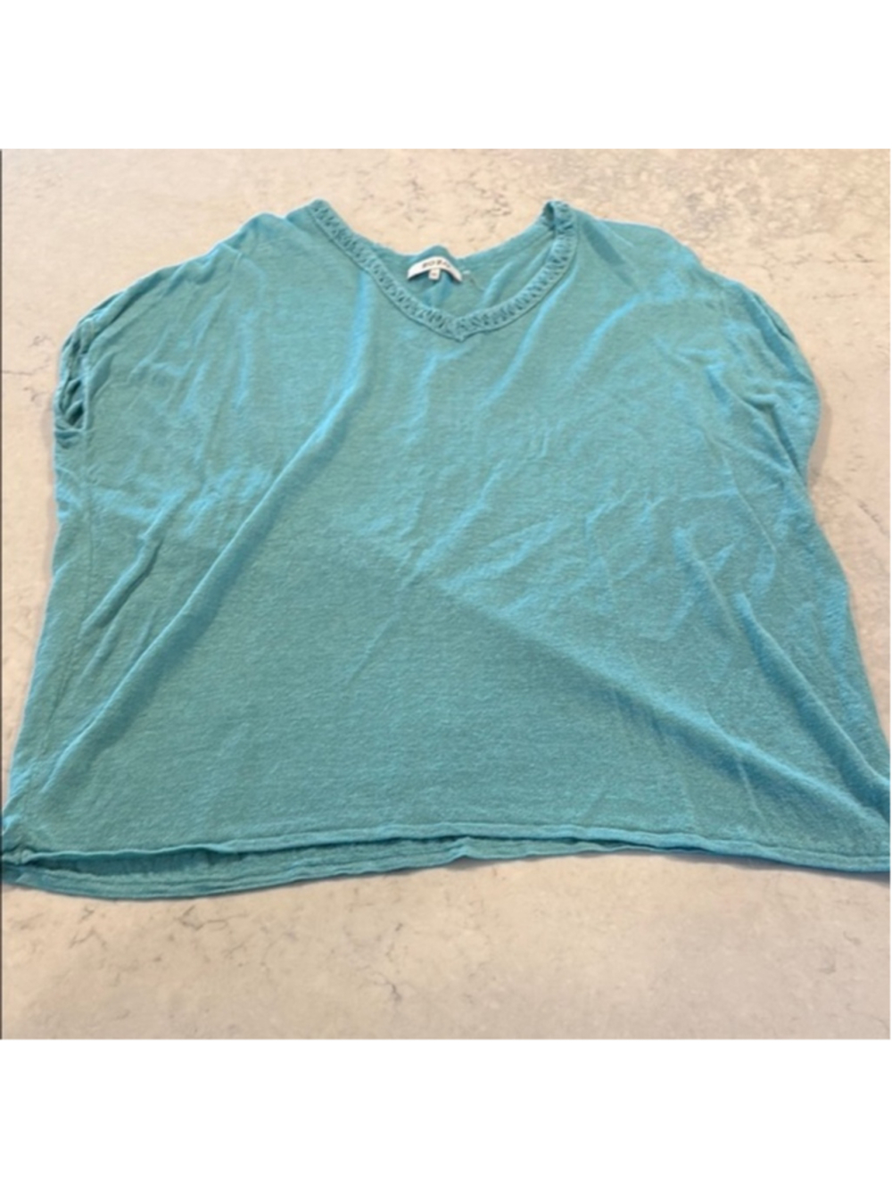 Zozo XL Linen Blend Sleeveless Women's Teal Top Casual Lightweight